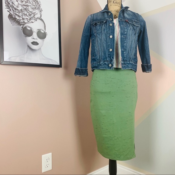 Green Free people pencil skirt - Picture 2 of 8